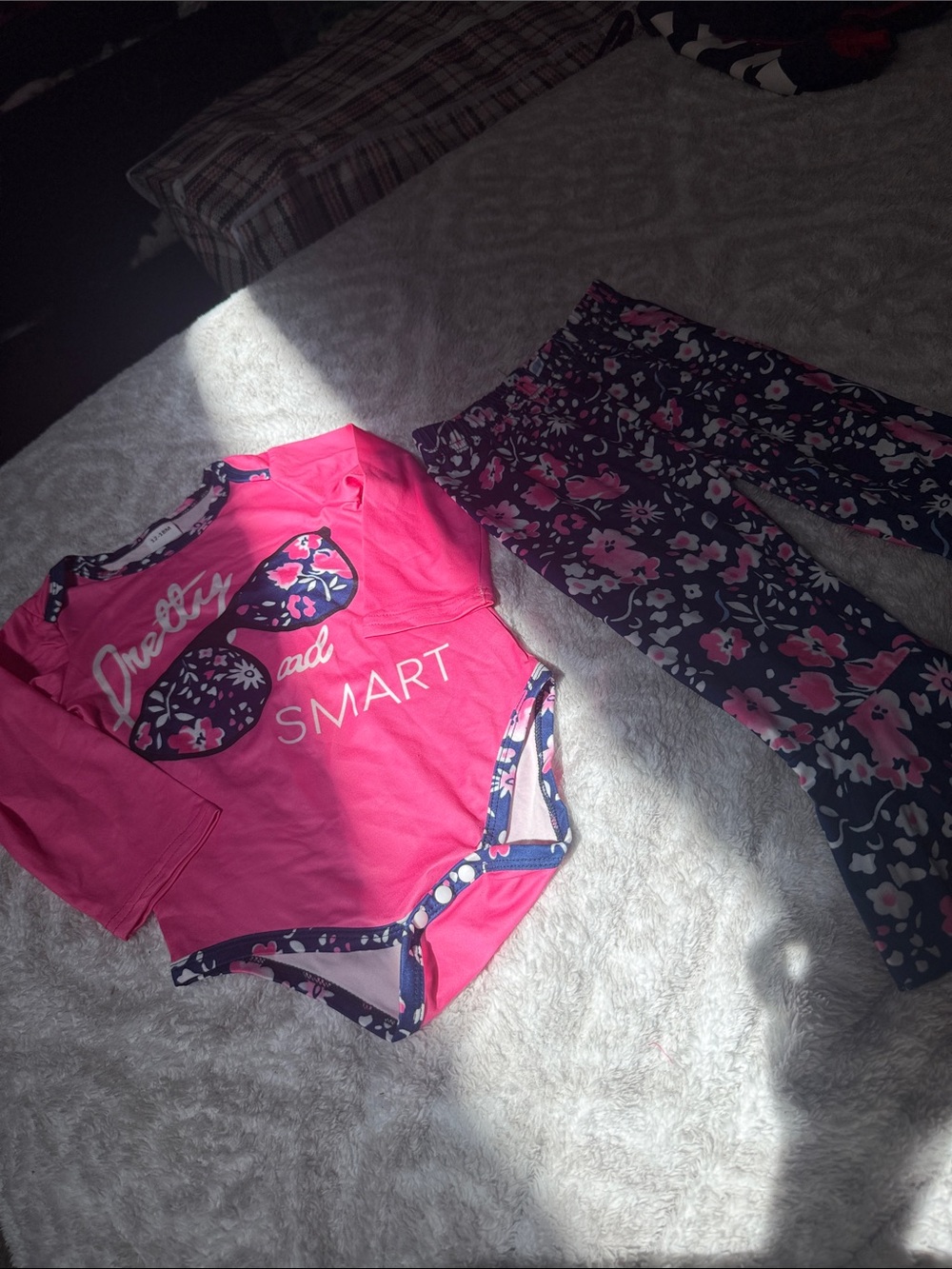 SHEIN Pink Floral Two-Piece Girls Pajama Set